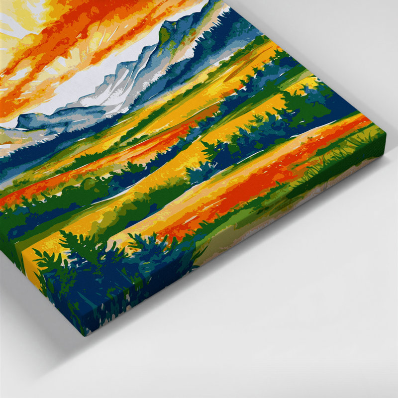 «Watercolor Landscape» 27, art mural sur toile brune, H 20 po x l 24 po