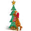 Sapin de Noël de 1,20 m en forme de chien grimpant, brun et vert, avec 188 lumières blanc chaud