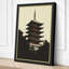Pagoda in Silhouette Japandi - Wrapped Canvas-1243444145-1243444147