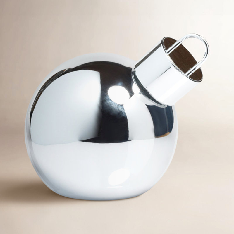 Ornement boule en verre, H 7,75 po x l 7,75 po x P 7,75 po, Argent
