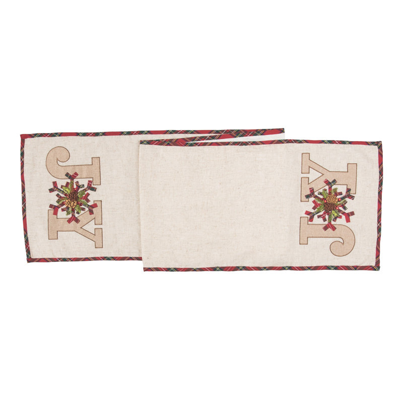 Joy Embroidered Table Runner