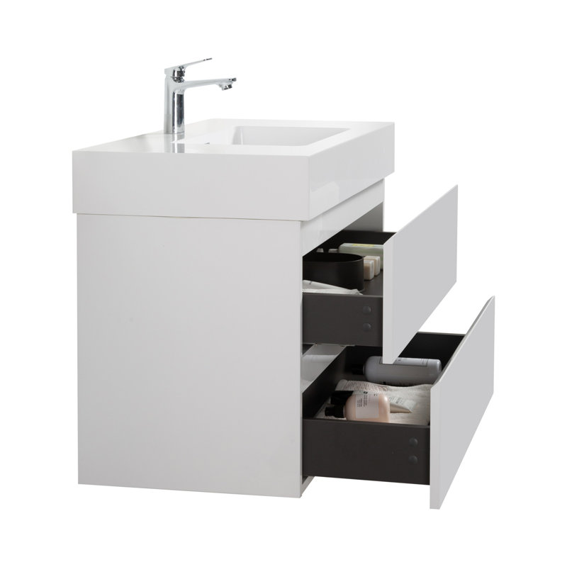 Meuble-lavabo 36 po avec lavabo, Blanc, Blanc