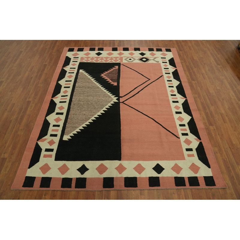 Tapis oriental kilim en laine à tissage plat 8 x 10