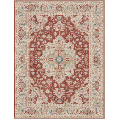 Tapis oriental à médaillon beige Summit