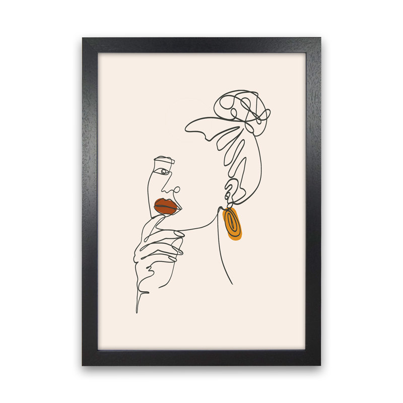 Women Line Art - Print, Black Framed, 34cm H x 25cm W x 3cm D