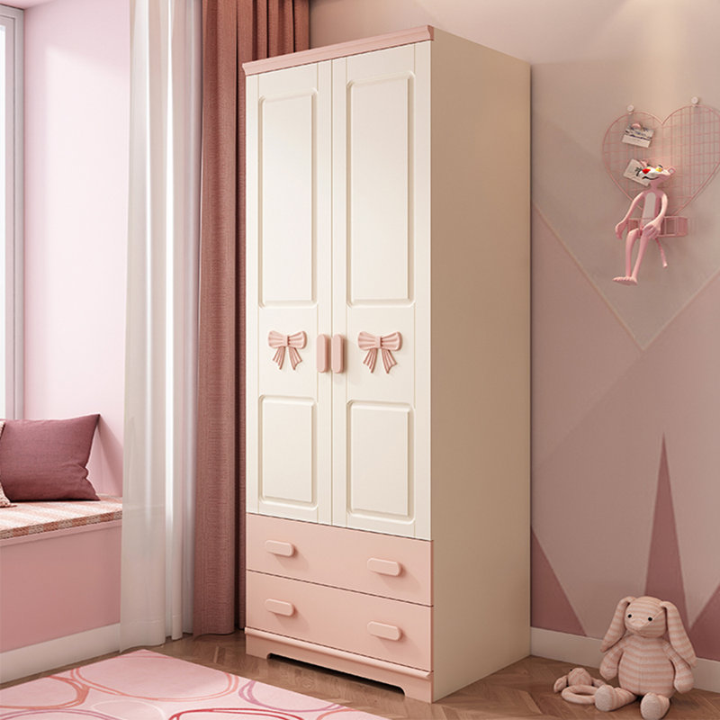 Armoire moderne à double porte minimaliste rose