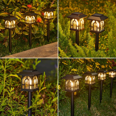 Solar Pathway Lights Outdoor, Unique Solar Landscape Path Yard Lights, Auto On/off Solar Powered Outdoor Lights, Outdoor Solar Garden Lights For Outside Yard Lawn Patio Walkway Driveway
