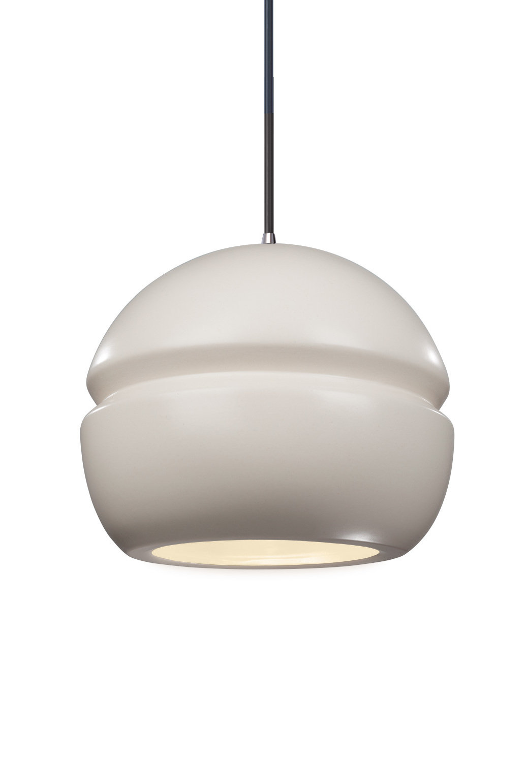 Logan Dimmable Globe Single Light Pendant, Matte White, Polished Chrome