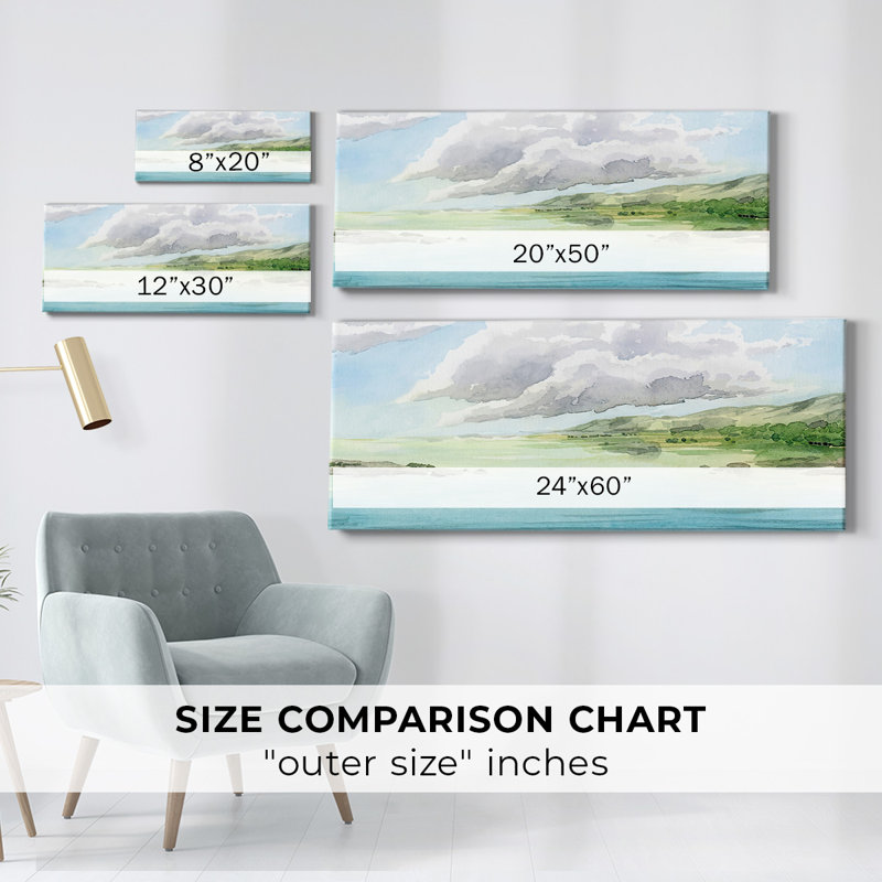Clear Lagoon I sur impression sur toile, H 20 po x l 50 po x P 1,5 po