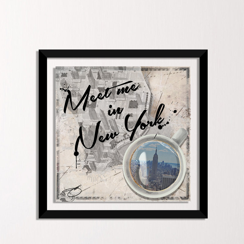 « me répondre à new york », impression, H 27,5 po x l 27,5 po x P 0,75 po, Cadre en plexiglas noir