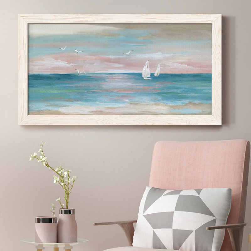 " Pastel Sunset " Painting Print, White Framed