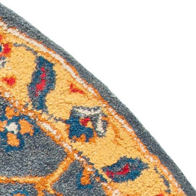Tapis oriental en laine touffeté à la main Wahcheechee, Rond 6 pi