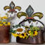 Ensemble de fleurs de lys en métal 3 pièces Satsuma