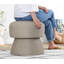 Pouf élégant avec support orthopédique, brun, 17,7 pouces de hauteur x 18,9 pouces de diamètre | 50% coton / 50% lin, 35 éponges orthopédiques, 2,4 pouces d'épaisseur | Parfait pour le salon, la chambre à coucher et les espaces de détente-884480148