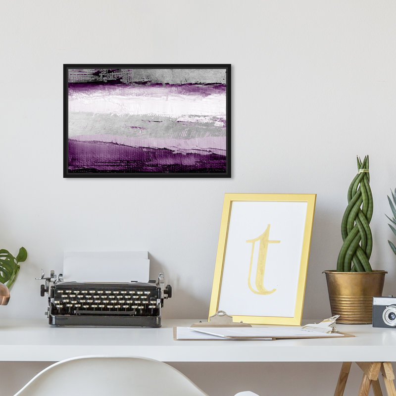 «Abstract Envision and Elevate Violet», impression, H 10 po x l 15 po, Cadre blanc, Noir