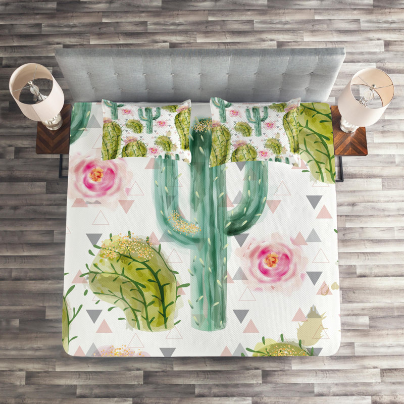 Bunny Polyester Floral Coverlet, King Bedspread + 2 Shams