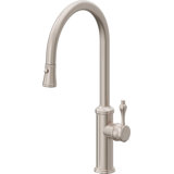 Davoli Pull-Down Kitchen Faucet with Button Sprayer - High Arc Spout
