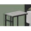 Table d'appoint, en forme de C, bout, côté, collation, stratifié gris, métal noir, contemporain, moderne-77594125
