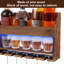 Ensemble de 2 supports à vin en bois fixés au mur avec lumière DEL, support à vin mural, tablette à boissons alcoolisées, porte-verres à vin, tablettes flottantes pour la cuisine, la salle à manger, le bar personnel