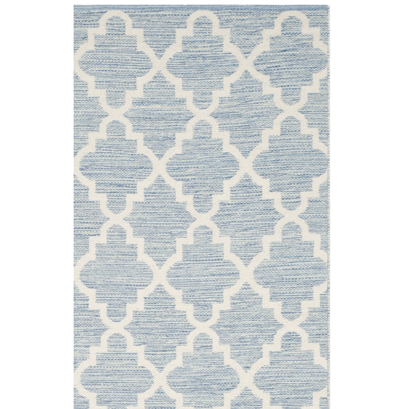 Tapis géométrique en coton tissé à la main Lockbourne, Carré 6 pi