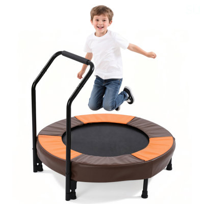 36 Inch Nursery Trampoline For Kids, Ages 1 Year Plus, Mini Indoor Foldable Rebounder With Handle,Stable & Quiet,Toddler Trampoline Toys, For Boys & G