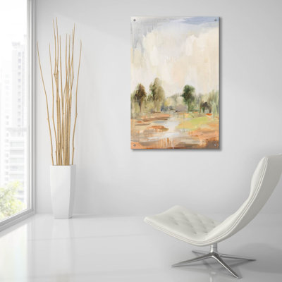  «Light Summer Rain 2» par Silvia Vassileva, art mural en verre acrylique, 24 po x 36 po
