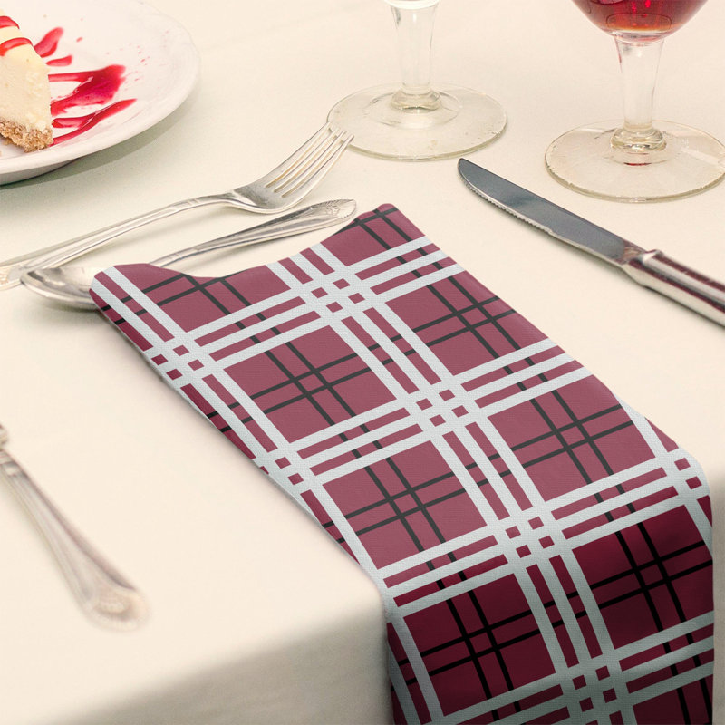 Serviette de table de luxe en Arizona, 10 po x 10 po, Rouge / Noir / Blanc, Coton