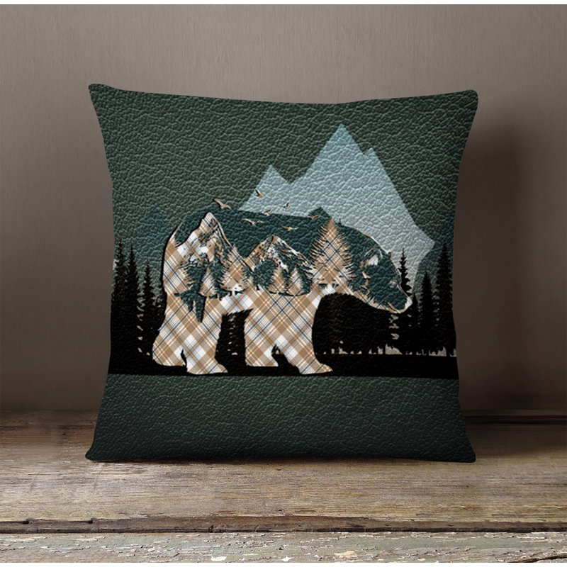 Throw Pillow With Insert, Brown/Green Plaid 3, 20"H x 20"W