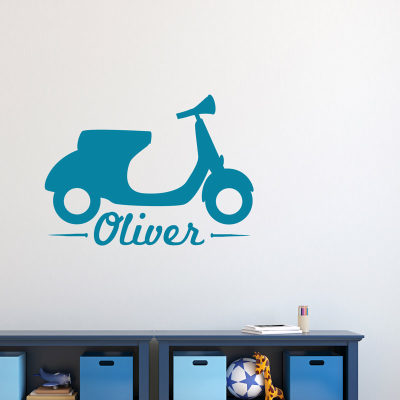 Adhésif décoratif scooter, Bleu sarcelle, Oui