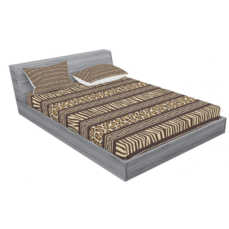 Microfiber Animal Print Sheet Set, Queen Sheet Set + Fitted Sheet + 2 Pillowcases