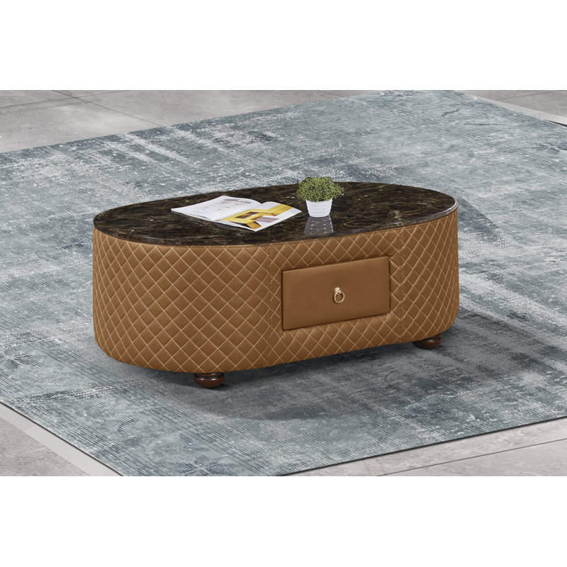 Makassar Marble Coffee Table, Orange