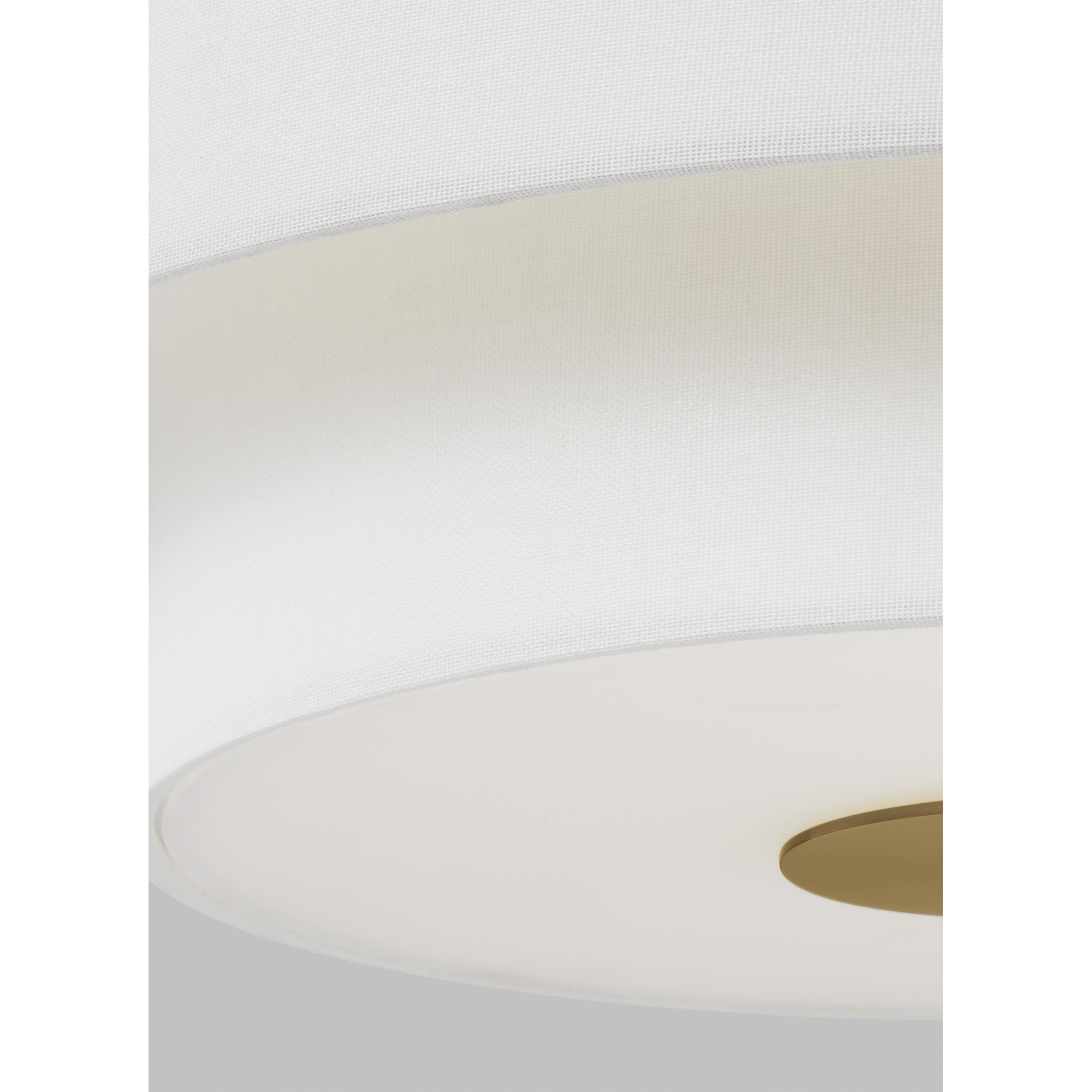 Tanyel 3 Light Fabric Flush Mount, Burnished Brass