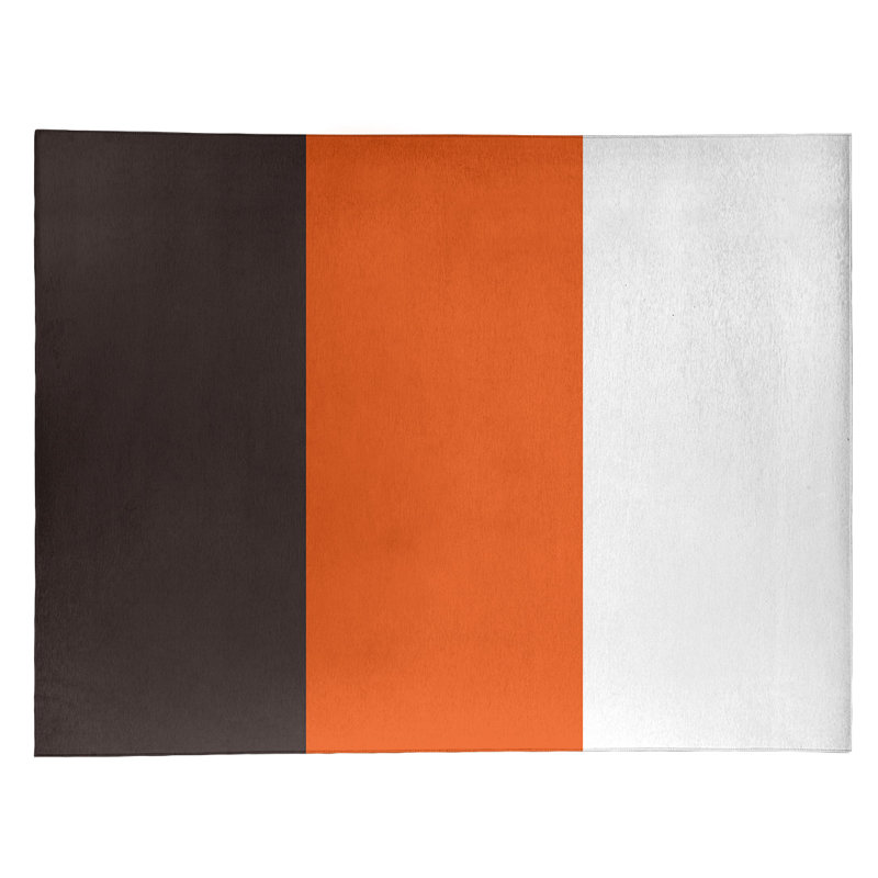 Tapis de zone en poly retour à rayures de football cleveland, Rectangle 9 pi x 12 pi