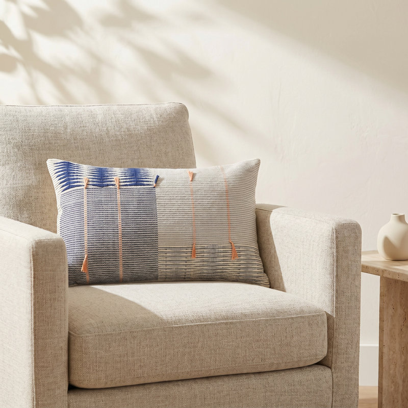 Erma Tassels Cotton Throw Pillow, 100% Poly Fill