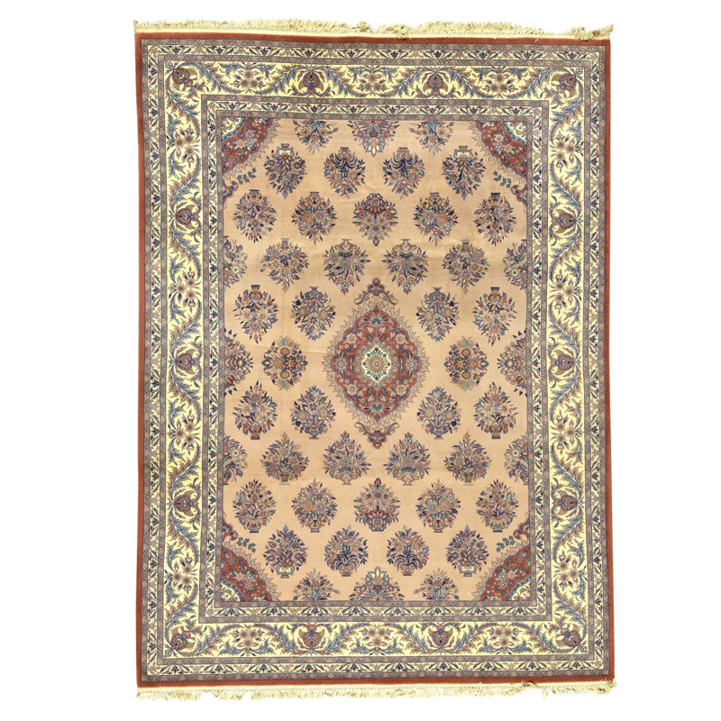 Tapis rectangulaire en laine noué à la main
