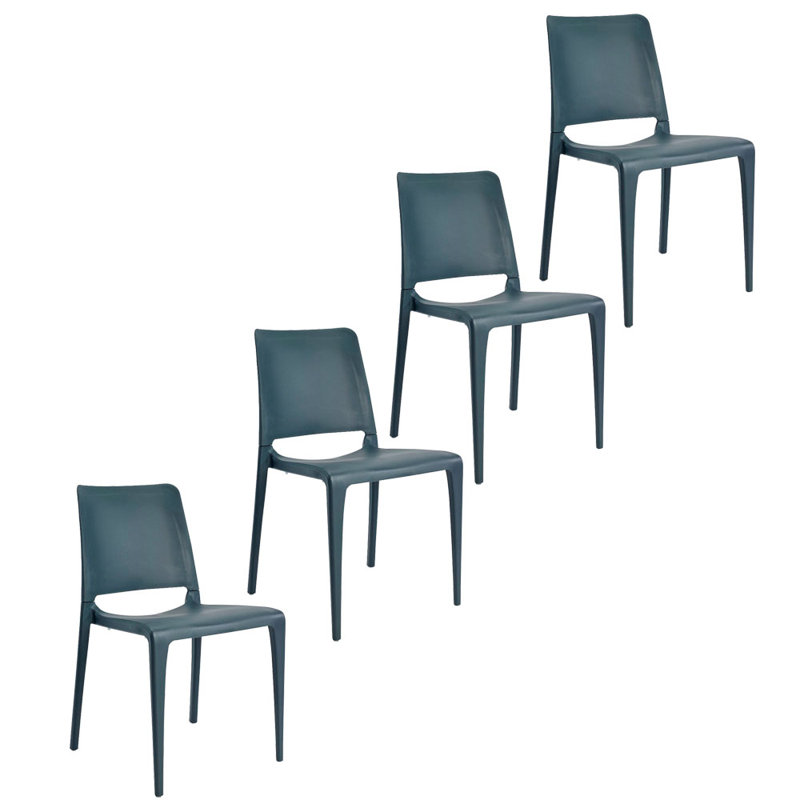 Chaise d'appoint empilable pour patio, Gris foncé