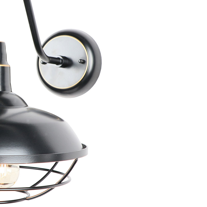 Luminaire de grange d'extérieur 12,28 "H Andreas, Noir Impérial