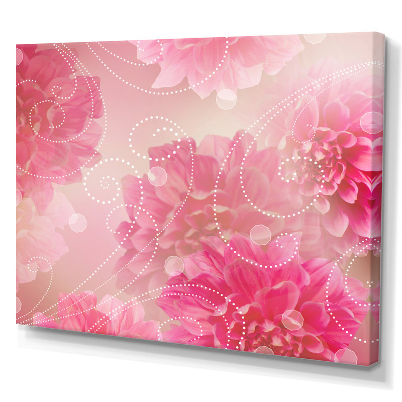 Fleurs roses abstraites, art moderne II, reproduction d'art sur toile, H 8 po x l 12 po x P 1 po, Toile tendue