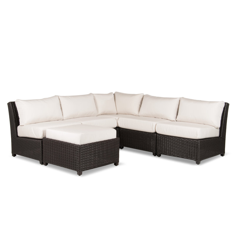 Siesta Key 93'' Wide Wicker Patio Sectional with Sunbrella® Cushions