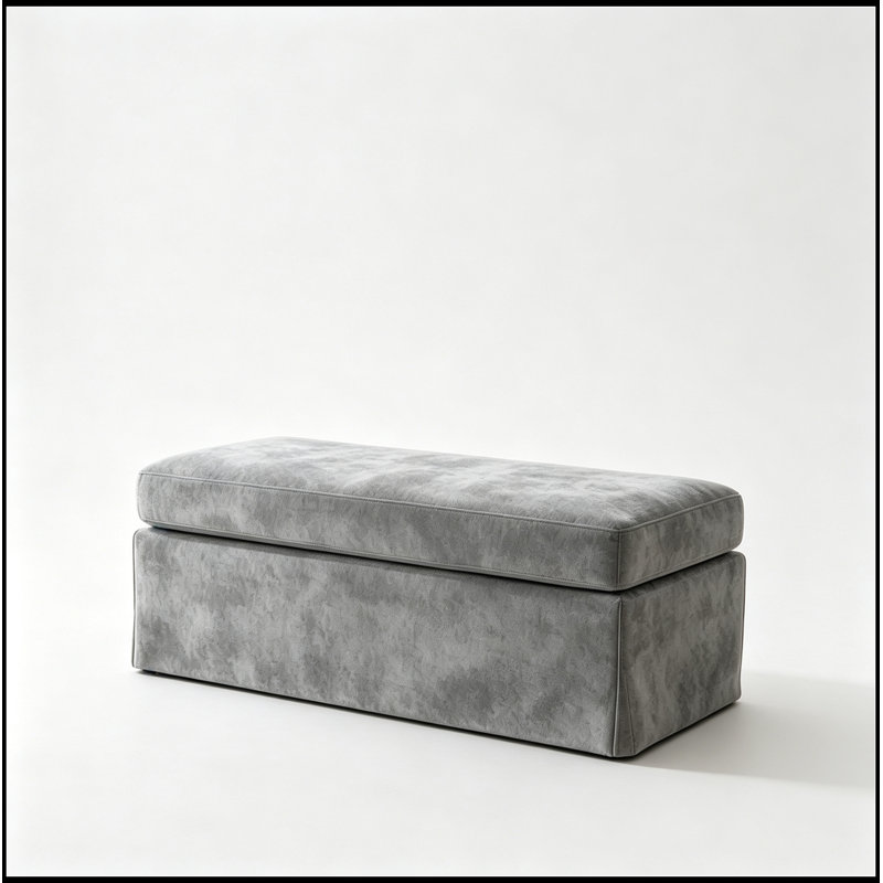 Banc rembourré en chenille avec rangement rabattable, Gris anthracite