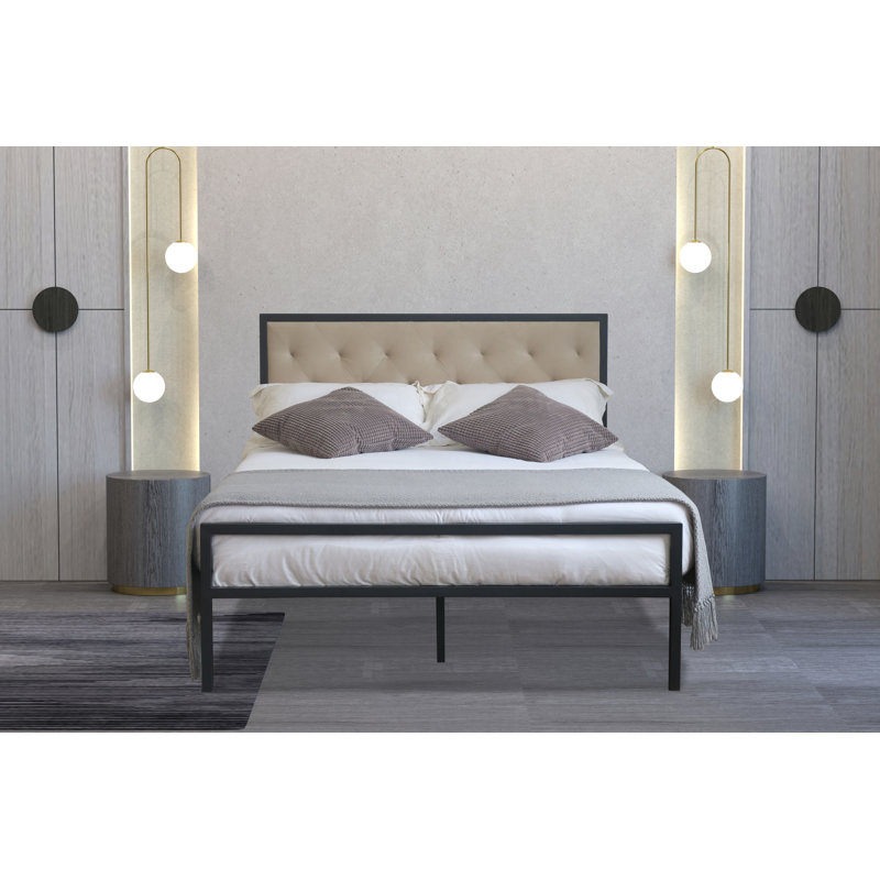 Ipava Upholstered Bed, Double (4'6), Grey