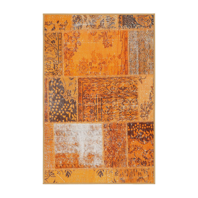 Tapis contemporain orange, Rectangle 2 pi x 5 pi