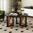 31.5" Black Solid Wood Round Coffee Table