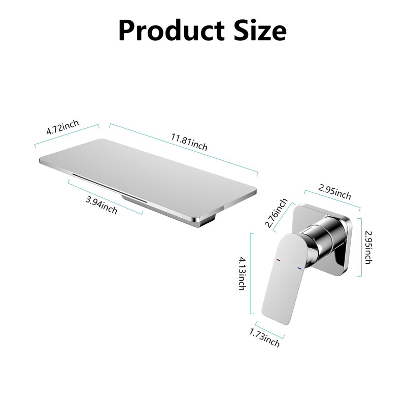 Wall Mounted Bathroom Faucet, Chrome