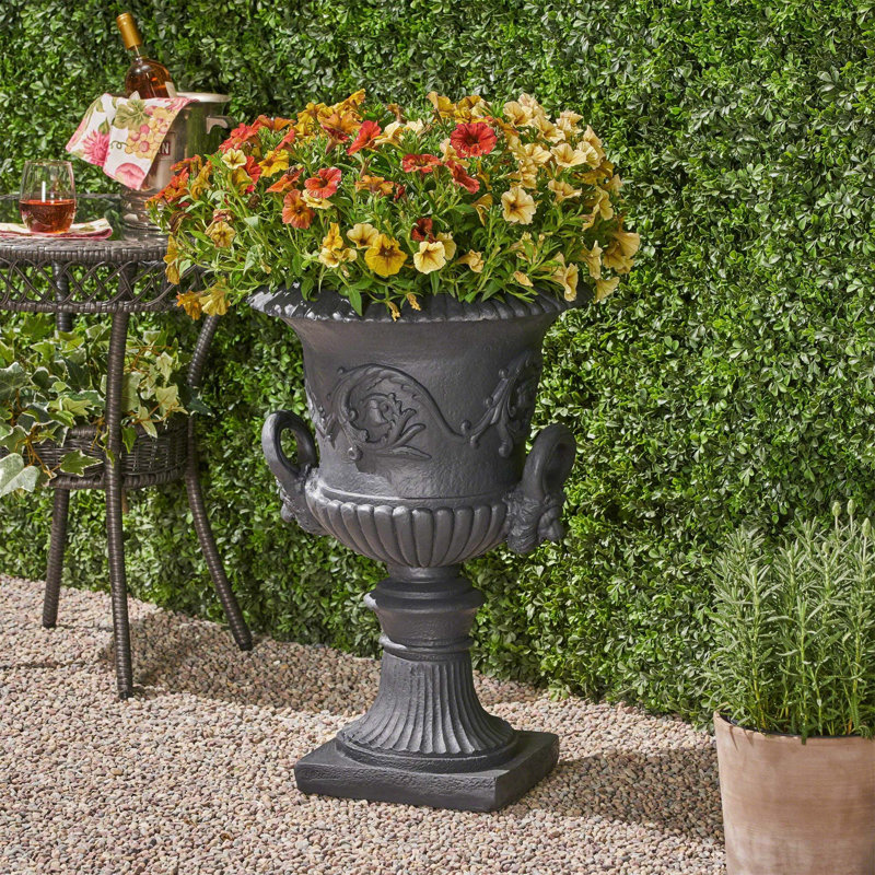 GARDEN URN PLANTER, Black