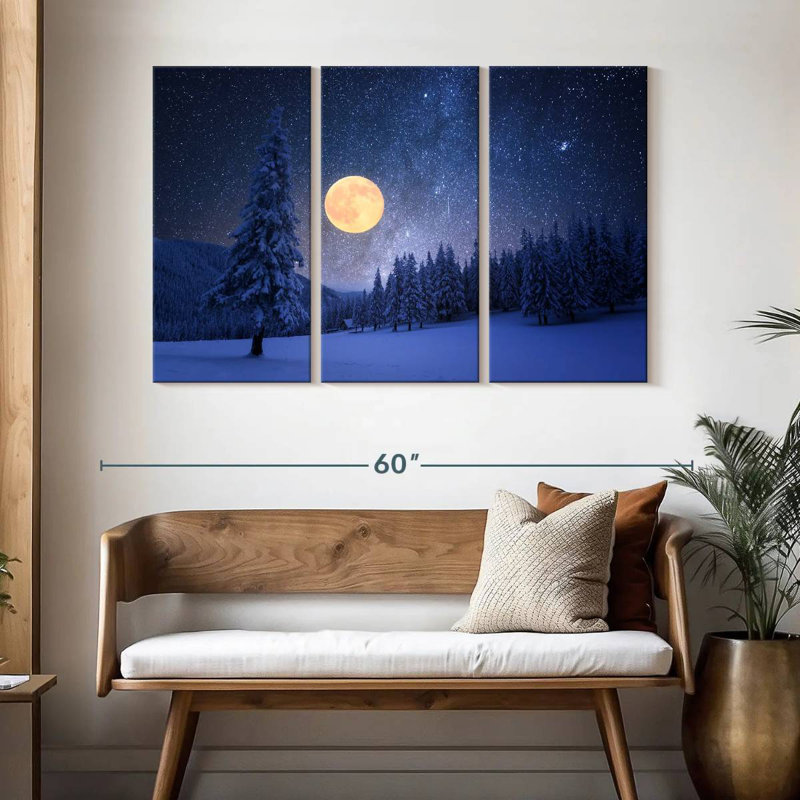 Alvord Yellow Moon In Winter, 32" H x 50" W