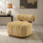 Fauteuil d'appoint de style contemporain avec dossier cylindrique en mousse à haute densité et tissu zébré rembourré à finition jaune de style contemporain-130219383