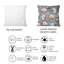Coussin en coton à imprimé de bourgeons de coton sur fond gris-2029728713