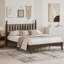 Grand lit plateforme en bois avec tête de lit en forme de gourde, lit plateforme de style rétro avec support en lattes de bois-1947533000-1947533001