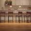 Ensemble de 6 tabourets de bar, chaises de comptoir rembourrées avec dossier et repose-pieds, brun